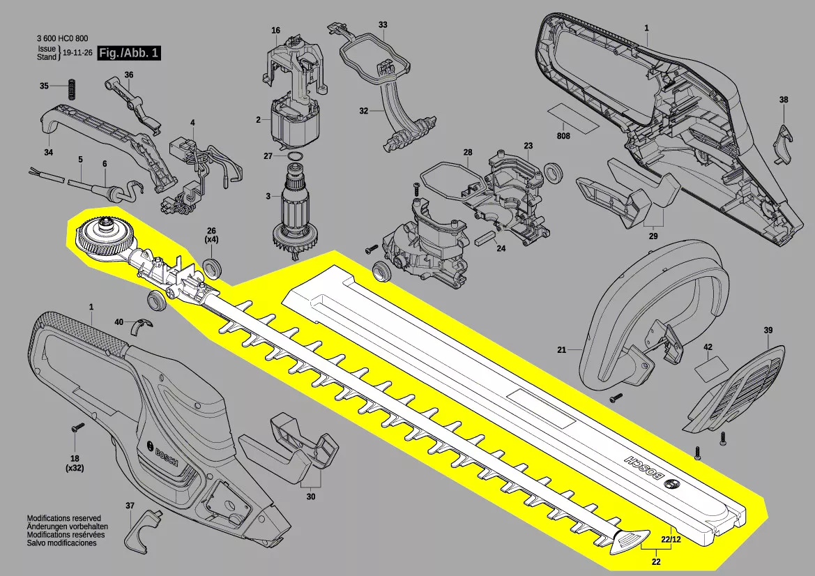 Jeu de couteaux réf. 1 600 A01 A7K Bosch